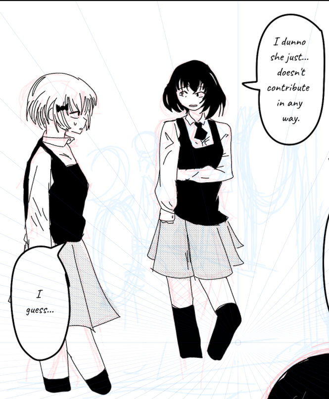 draft sketch of page 1 of artist stockings manga 'Ai-chan is all I need', by artist stockings